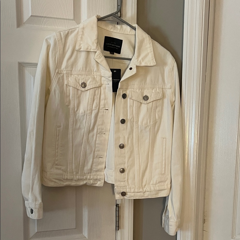 NWT Lucky Brand White Jean Jacket